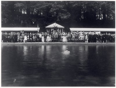 Official Opening of the Roundhay Park Open Air Swimming Pool, Leeds, 29th July 1907 by English Photographer